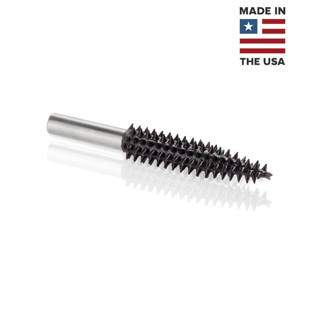 Kutzall Taper Burr, 1/4'' Shaft, Head Diameter 1/4'' X Head Length 1-1/2''