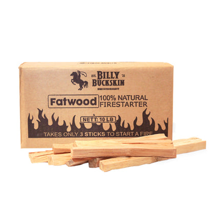 Billy Buckskin Fatwood Fire Starter Sticks – 10 Pound Box