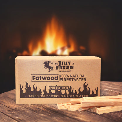 Billy Buckskin Fatwood Fire Starter Sticks – 10 Pound Box