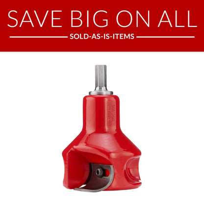 Red tool on a white background with promotional text about saving on sold-as-is items.

Sold as-is 1" Home Series Tenon Cutter

