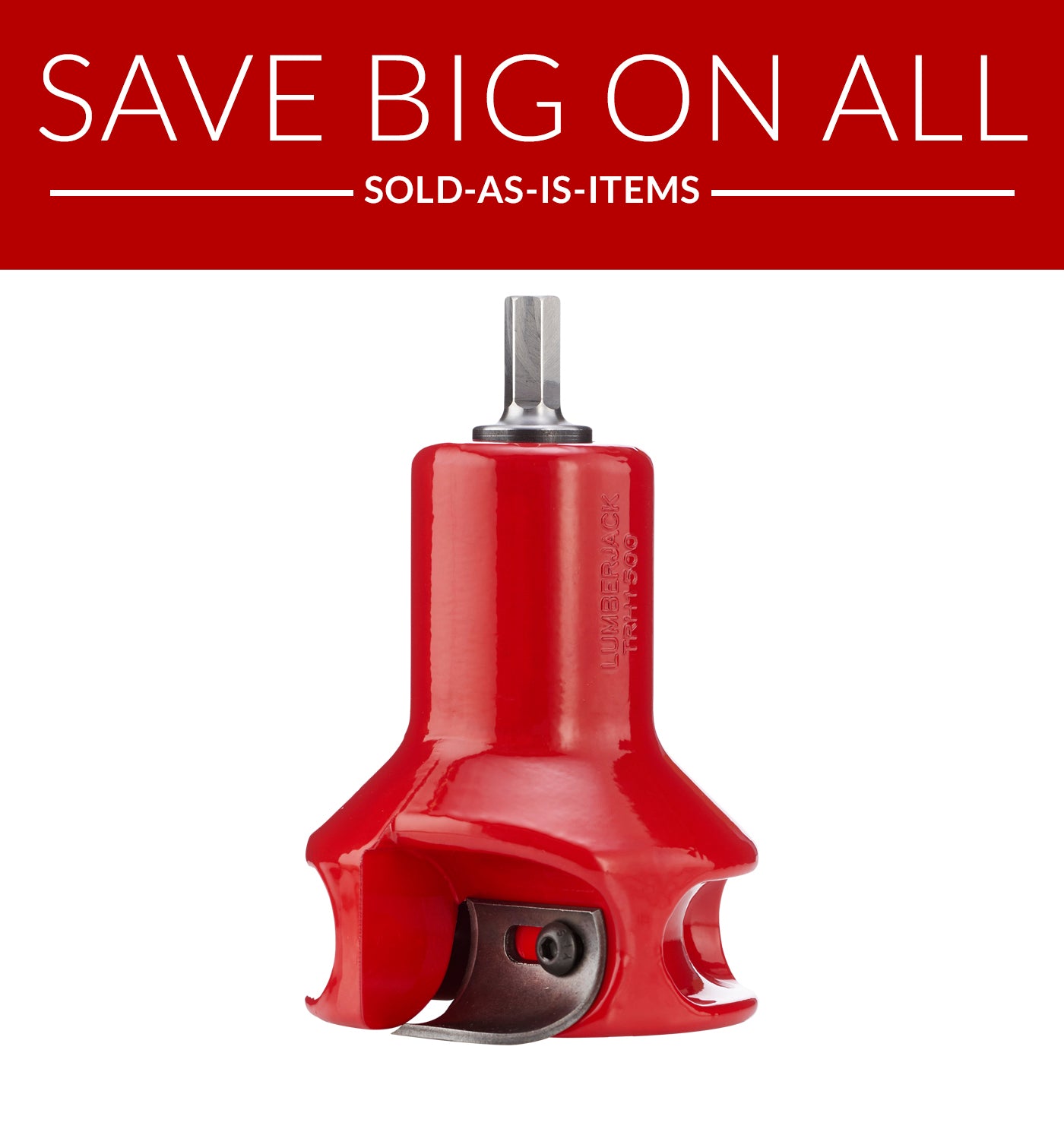 Red tool on a white background with promotional text about saved items.

sold as-is 1-1/2" Home Series Tenon Cutter