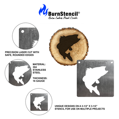 BurnStencil® Mini Fish 4 Pack