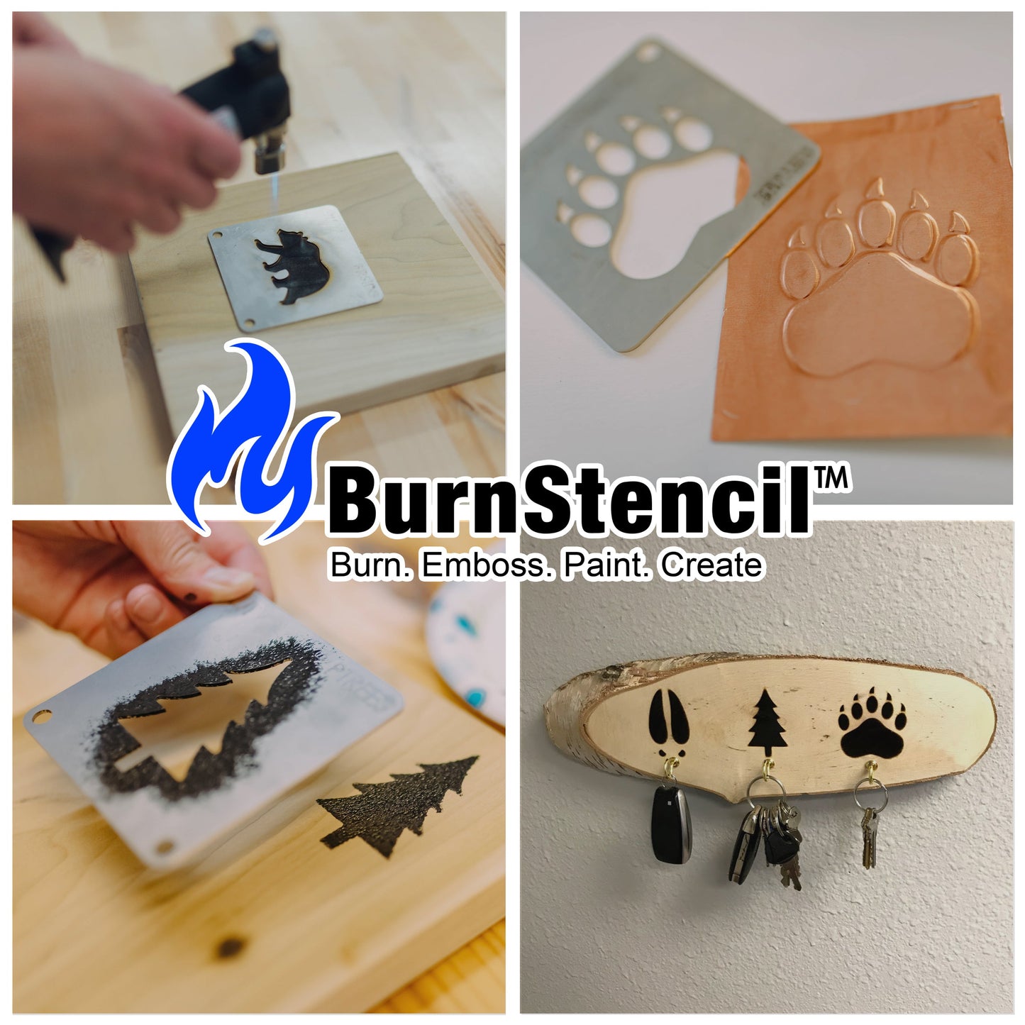 BurnStencil® - Tracks & Antlers 3 Pack