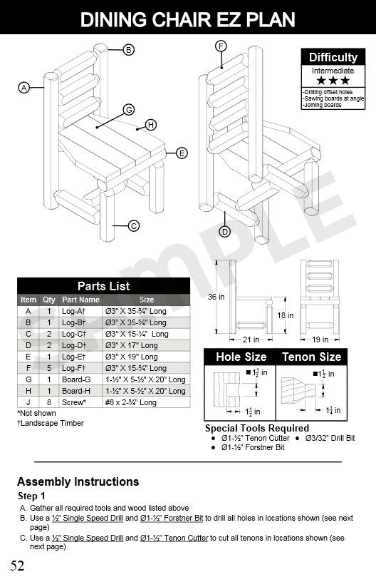 Lumberjack Tools™ 20 Log Furniture Plans Booklet