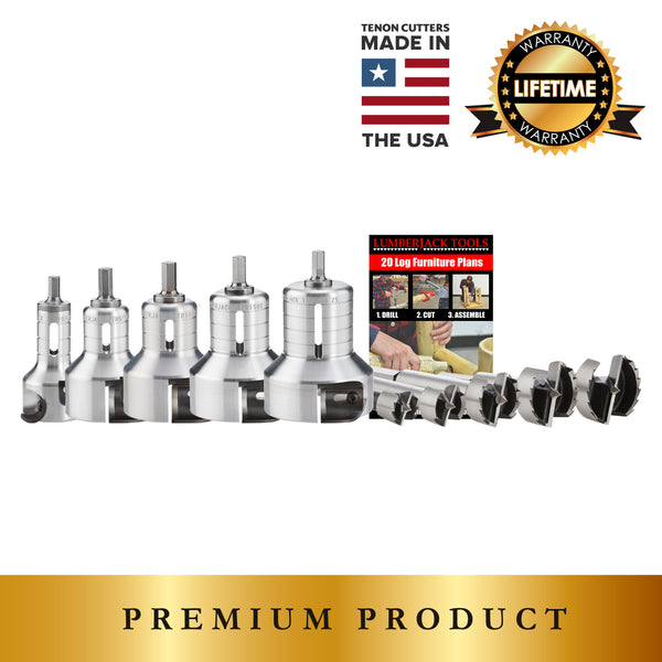 Lumberjack Tools 3-Piece Pro Series Master Kit - Tenon Cutters & Forstner Bits