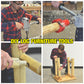 Image collage of man creating mortise and tenon then putting together a small table